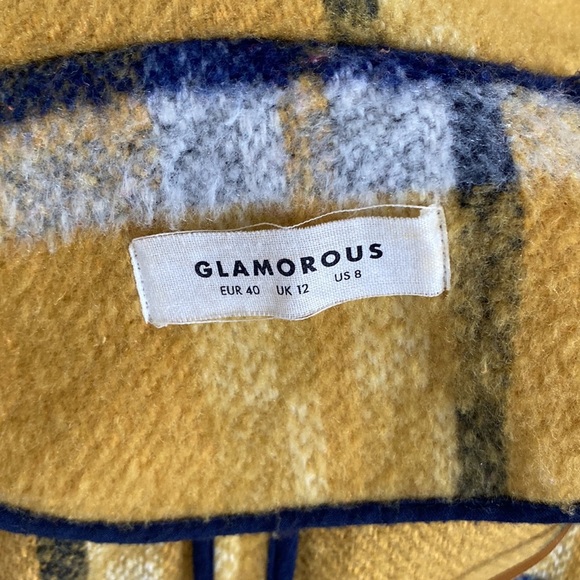 -Glamorous long line coat in bright check.🟡 - Picture 4 of 6